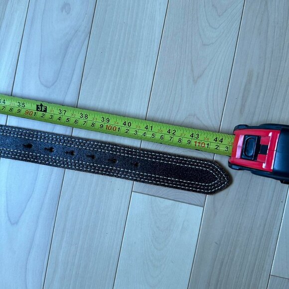 Western Leather Belt – Tooled Buckle, Made in Canada - Picture 7 of 7